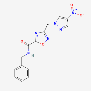 N-benzyl-3-[(4-nitro-1H-pyrazol-1-yl)methyl]-1,2,4-oxadiazole-5-carboxamide