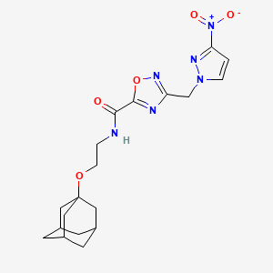 N-[2-(1-adamantyloxy)ethyl]-3-[(3-nitro-1H-pyrazol-1-yl)methyl]-1,2,4-oxadiazole-5-carboxamide