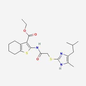 ethyl 2-({[(5-isobutyl-4-methyl-1H-imidazol-2-yl)thio]acetyl}amino)-4,5,6,7-tetrahydro-1-benzothiophene-3-carboxylate