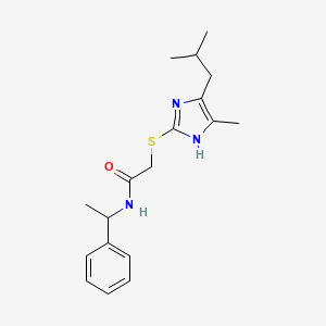 2-[(5-isobutyl-4-methyl-1H-imidazol-2-yl)thio]-N-(1-phenylethyl)acetamide