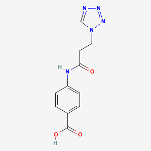 molecular formula C11H11N5O3 B4322859 4-{[3-(1H-tetrazol-1-yl)propanoyl]amino}benzoic acid 