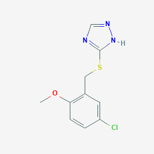 molecular formula C10H10ClN3OS B432286 3-[(5-chloro-2-methoxybenzyl)thio]-4H-1,2,4-triazole CAS No. 587012-33-7