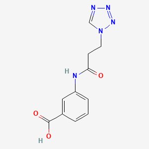 molecular formula C11H11N5O3 B4322885 3-{[3-(1H-tetrazol-1-yl)propanoyl]amino}benzoic acid 