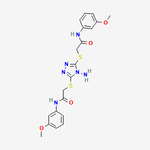 molecular formula C20H22N6O4S2 B4322943 2,2'-[(4-amino-4H-1,2,4-triazole-3,5-diyl)bis(thio)]bis[N-(3-methoxyphenyl)acetamide] 