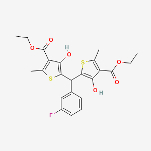 diethyl 5,5'-[(3-fluorophenyl)methylene]bis(4-hydroxy-2-methylthiophene-3-carboxylate)