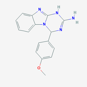 molecular formula C16H15N5O B432297 4-(4-Methoxyphenyl)-1,4-dihydro[1,3,5]triazino[1,2-a]benzimidazol-2-amine CAS No. 78650-03-0