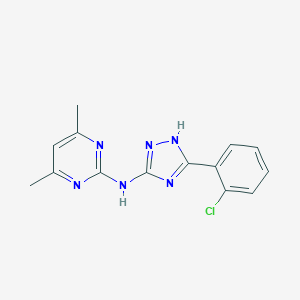 molecular formula C14H13ClN6 B432298 N-[5-(2-chlorophenyl)-1H-1,2,4-triazol-3-yl]-4,6-dimethyl-2-pyrimidinamine CAS No. 669719-89-5