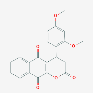 molecular formula C21H16O6 B4323014 4-(2,4-dimethoxyphenyl)-3,4-dihydro-2H-benzo[g]chromene-2,5,10-trione 