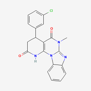 4-(3-chlorophenyl)-6-methyl-3,4-dihydropyrido[3',2':5,6]pyrimido[1,2-a]benzimidazole-2,5(1H,6H)-dione