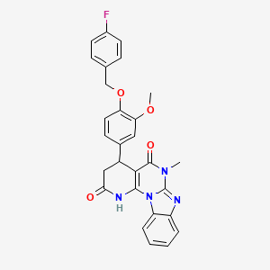 4-{4-[(4-fluorobenzyl)oxy]-3-methoxyphenyl}-6-methyl-3,4-dihydropyrido[3',2':5,6]pyrimido[1,2-a]benzimidazole-2,5(1H,6H)-dione