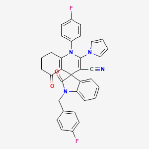 1-(4-fluorobenzyl)-1'-(4-fluorophenyl)-2,5'-dioxo-2'-(1H-pyrrol-1-yl)-1,2,5',6',7',8'-hexahydro-1'H-spiro[indole-3,4'-quinoline]-3'-carbonitrile