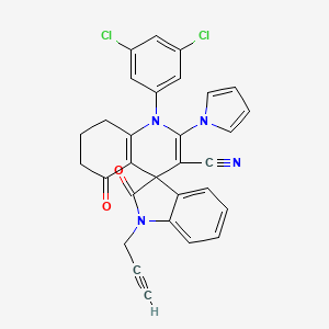 1'-(3,5-dichlorophenyl)-2,5'-dioxo-1-prop-2-yn-1-yl-2'-(1H-pyrrol-1-yl)-1,2,5',6',7',8'-hexahydro-1'H-spiro[indole-3,4'-quinoline]-3'-carbonitrile