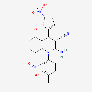 2-amino-1-(4-methyl-2-nitrophenyl)-4-(5-nitro-2-thienyl)-5-oxo-1,4,5,6,7,8-hexahydroquinoline-3-carbonitrile