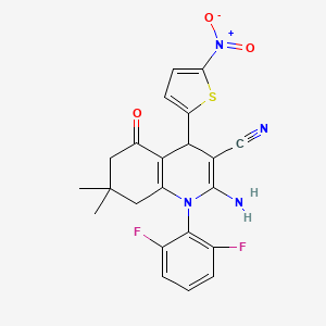 2-amino-1-(2,6-difluorophenyl)-7,7-dimethyl-4-(5-nitro-2-thienyl)-5-oxo-1,4,5,6,7,8-hexahydroquinoline-3-carbonitrile