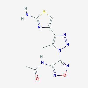 N-{4-[4-(2-amino-1,3-thiazol-4-yl)-5-methyl-1H-1,2,3-triazol-1-yl]-1,2,5-oxadiazol-3-yl}acetamide