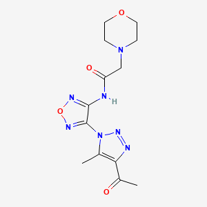 molecular formula C13H17N7O4 B4323187 N-[4-(4-acetyl-5-methyl-1H-1,2,3-triazol-1-yl)-1,2,5-oxadiazol-3-yl]-2-morpholin-4-ylacetamide 