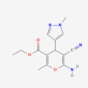 ethyl 6-amino-5-cyano-2-methyl-4-(1-methyl-1H-pyrazol-4-yl)-4H-pyran-3-carboxylate