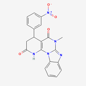 6-methyl-4-(3-nitrophenyl)-3,4-dihydropyrido[3',2':5,6]pyrimido[1,2-a]benzimidazole-2,5(1H,6H)-dione