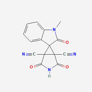 molecular formula C15H8N4O3 B4323228 1'-methyl-2,2',4-trioxo-1',2'-dihydrospiro[3-azabicyclo[3.1.0]hexane-6,3'-indole]-1,5-dicarbonitrile 