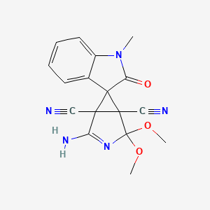 molecular formula C17H15N5O3 B4323229 2-amino-4,4-dimethoxy-1'-methyl-2'-oxo-1',2'-dihydrospiro[3-azabicyclo[3.1.0]hex-2-ene-6,3'-indole]-1,5-dicarbonitrile 