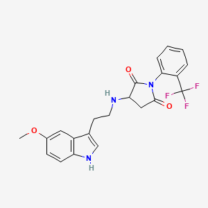 3-{[2-(5-methoxy-1H-indol-3-yl)ethyl]amino}-1-[2-(trifluoromethyl)phenyl]pyrrolidine-2,5-dione