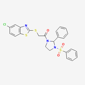 5-chloro-2-({2-oxo-2-[2-phenyl-3-(phenylsulfonyl)imidazolidin-1-yl]ethyl}thio)-1,3-benzothiazole