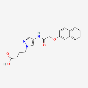 molecular formula C19H19N3O4 B4323251 4-(4-{[(2-naphthyloxy)acetyl]amino}-1H-pyrazol-1-yl)butanoic acid 