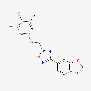 3-(1,3-benzodioxol-5-yl)-5-[(4-chloro-3,5-dimethylphenoxy)methyl]-1,2,4-oxadiazole