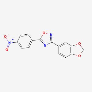 molecular formula C15H9N3O5 B4323307 3-(1,3-benzodioxol-5-yl)-5-(4-nitrophenyl)-1,2,4-oxadiazole 