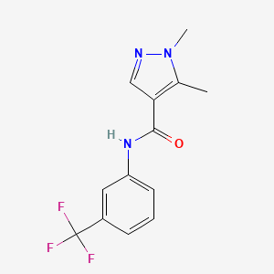 molecular formula C13H12F3N3O B4323355 1,5-dimethyl-N-[3-(trifluoromethyl)phenyl]-1H-pyrazole-4-carboxamide 