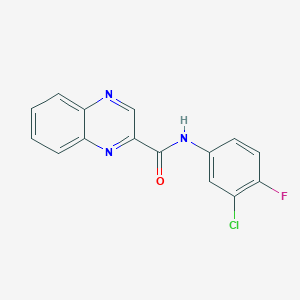 molecular formula C15H9ClFN3O B4323378 N-(3-chloro-4-fluorophenyl)quinoxaline-2-carboxamide 