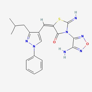 molecular formula C19H19N7O2S B4323393 3-(4-amino-1,2,5-oxadiazol-3-yl)-2-imino-5-[(3-isobutyl-1-phenyl-1H-pyrazol-4-yl)methylene]-1,3-thiazolidin-4-one 