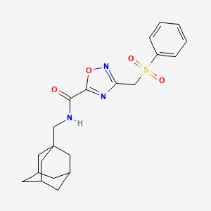 N-(1-adamantylmethyl)-3-[(phenylsulfonyl)methyl]-1,2,4-oxadiazole-5-carboxamide