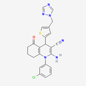 2-AMINO-1-(3-CHLOROPHENYL)-5-OXO-4-{4-[(1H-1,2,4-TRIAZOL-1-YL)METHYL]THIOPHEN-2-YL}-1,4,5,6,7,8-HEXAHYDROQUINOLINE-3-CARBONITRILE