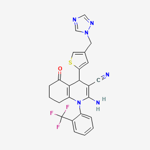 2-amino-5-oxo-4-[4-(1H-1,2,4-triazol-1-ylmethyl)-2-thienyl]-1-[2-(trifluoromethyl)phenyl]-1,4,5,6,7,8-hexahydroquinoline-3-carbonitrile