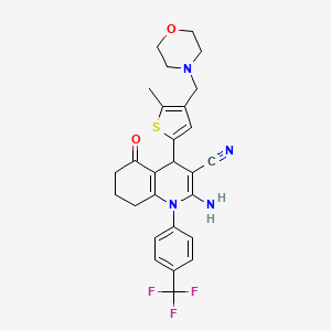 2-AMINO-4-[5-METHYL-4-(MORPHOLINOMETHYL)-2-THIENYL]-5-OXO-1-[4-(TRIFLUOROMETHYL)PHENYL]-1,4,5,6,7,8-HEXAHYDRO-3-QUINOLINECARBONITRILE