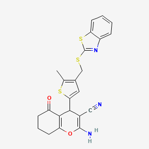 2-amino-4-{4-[(1,3-benzothiazol-2-ylthio)methyl]-5-methyl-2-thienyl}-5-oxo-5,6,7,8-tetrahydro-4H-chromene-3-carbonitrile