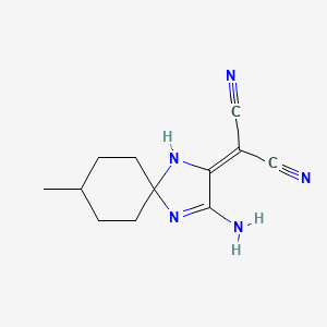 (3-amino-8-methyl-1,4-diazaspiro[4.5]dec-3-en-2-ylidene)malononitrile