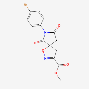 molecular formula C14H11BrN2O5 B4323499 methyl 7-(4-bromophenyl)-6,8-dioxo-1-oxa-2,7-diazaspiro[4.4]non-2-ene-3-carboxylate 