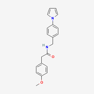 molecular formula C20H20N2O2 B4323503 2-(4-methoxyphenyl)-N-[4-(1H-pyrrol-1-yl)benzyl]acetamide 