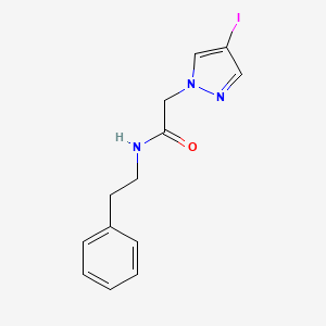 molecular formula C13H14IN3O B4323584 2-(4-iodo-1H-pyrazol-1-yl)-N-(2-phenylethyl)acetamide 