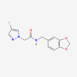 molecular formula C13H12IN3O3 B4323591 N-[(2H-13-BENZODIOXOL-5-YL)METHYL]-2-(4-IODO-1H-PYRAZOL-1-YL)ACETAMIDE 