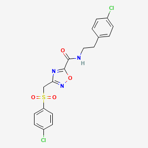 N-[2-(4-chlorophenyl)ethyl]-3-{[(4-chlorophenyl)sulfonyl]methyl}-1,2,4-oxadiazole-5-carboxamide