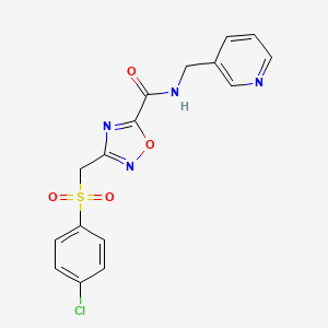 3-{[(4-CHLOROPHENYL)SULFONYL]METHYL}-N-(3-PYRIDINYLMETHYL)-1,2,4-OXADIAZOLE-5-CARBOXAMIDE