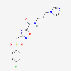 3-[(4-CHLOROBENZENESULFONYL)METHYL]-N-[3-(1H-IMIDAZOL-1-YL)PROPYL]-1,2,4-OXADIAZOLE-5-CARBOXAMIDE