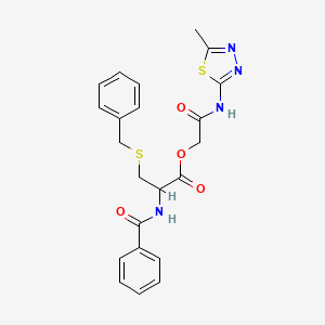 molecular formula C22H22N4O4S2 B4323629 2-[(5-methyl-1,3,4-thiadiazol-2-yl)amino]-2-oxoethyl N-benzoyl-S-benzylcysteinate 