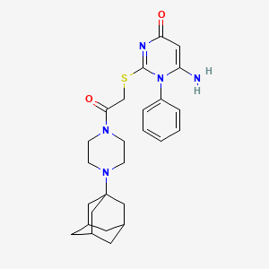 2-({2-[4-(1-adamantyl)piperazin-1-yl]-2-oxoethyl}thio)-6-amino-1-phenylpyrimidin-4(1H)-one