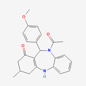 10-acetyl-11-(4-methoxyphenyl)-3-methyl-2,3,4,5,10,11-hexahydro-1H-dibenzo[b,e][1,4]diazepin-1-one