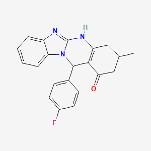 12-(4-fluorophenyl)-3-methyl-3,4,5,12-tetrahydrobenzimidazo[2,1-b]quinazolin-1(2H)-one