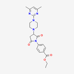 ethyl 4-{3-[4-(4,6-dimethylpyrimidin-2-yl)piperazin-1-yl]-2,5-dioxopyrrolidin-1-yl}benzoate